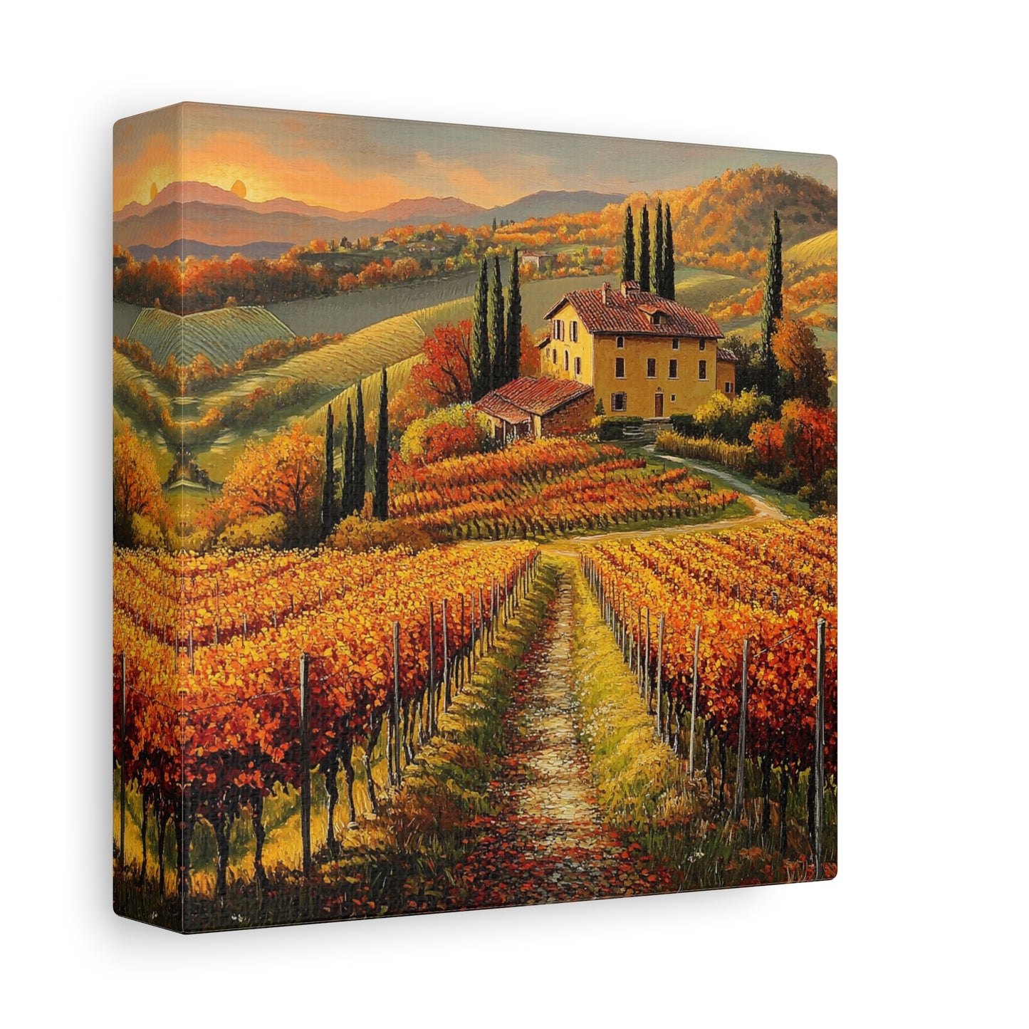 Golden Tuscan Sunset Canvas: A Tribute to Italy’s Beauty