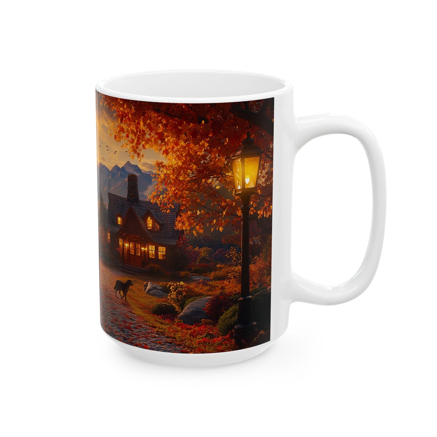 Autumn Pathway Ceramic Mug – A Cozy Fall Moment