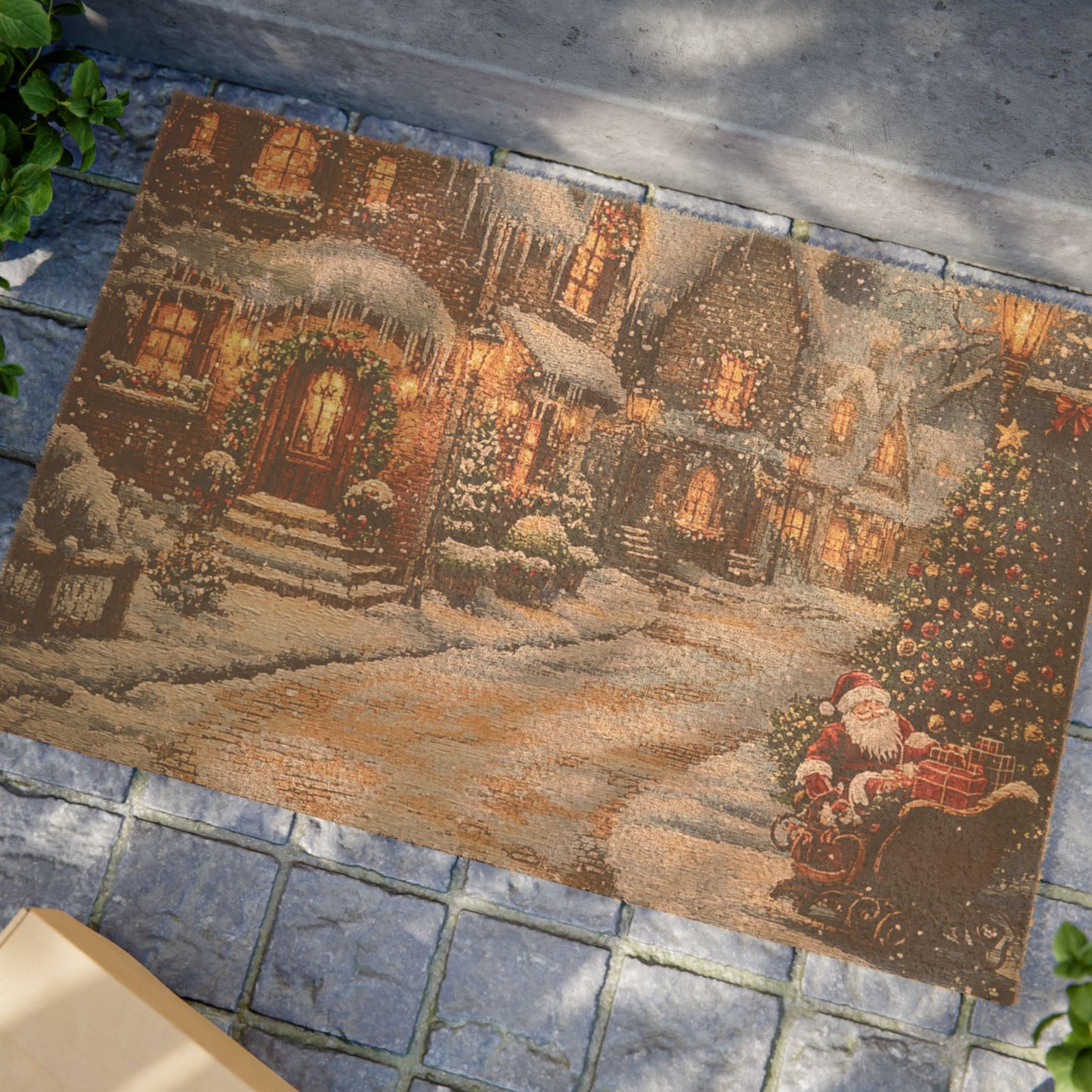 Christmas scene with Santa - Doormat