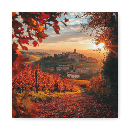 Enchanting Piedmont Sunset Canvas – A Touch of Italian Elegance