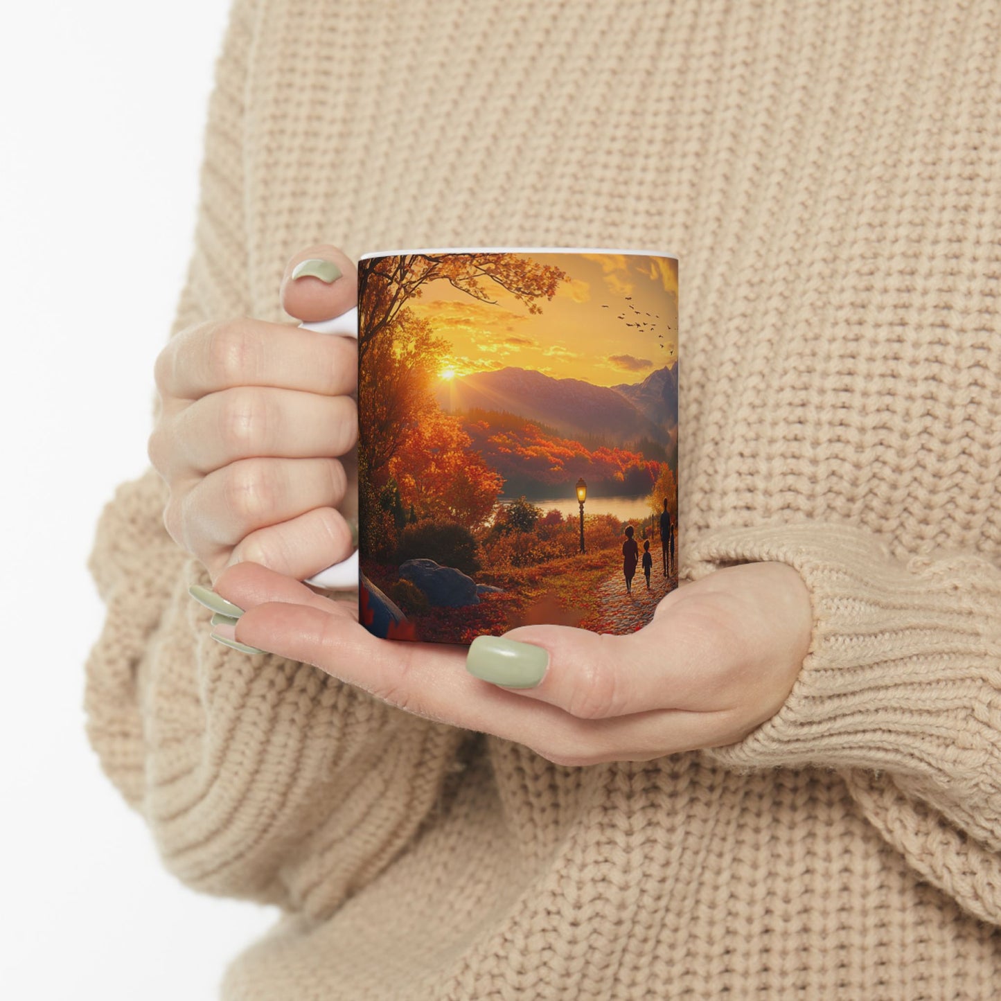 Autumn Pathway Ceramic Mug – A Cozy Fall Moment