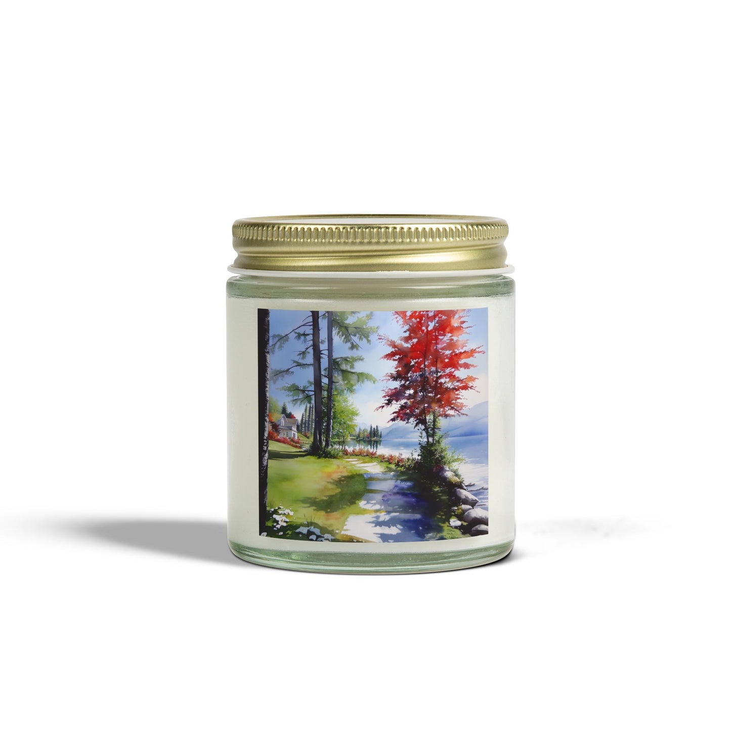 Hand-Poured Scented Candle: Serene Lakeside Escape