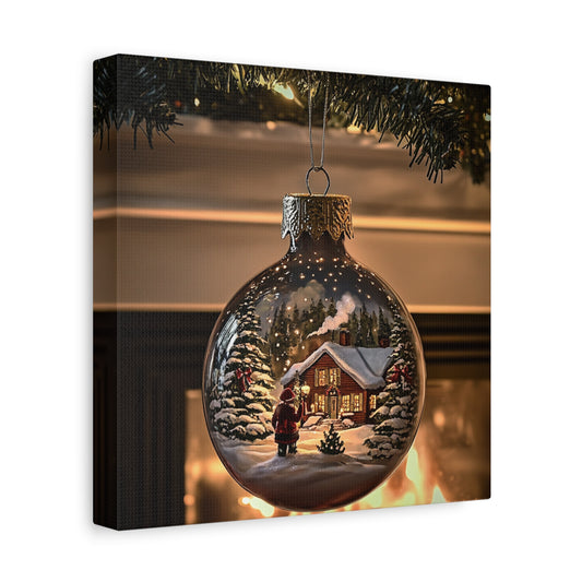 Cozy Christmas Reflections: Canvas Wall Art