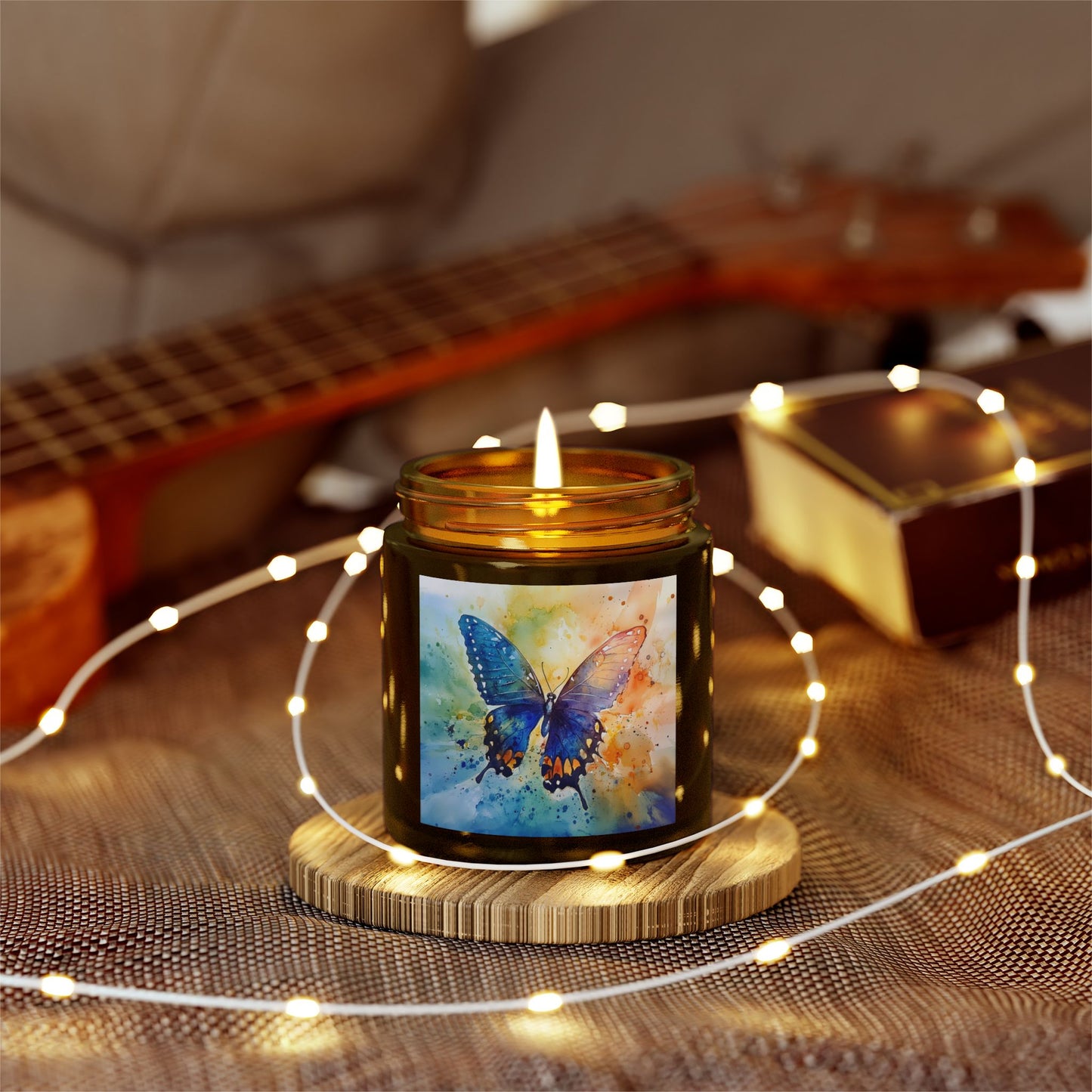 Elegant Watercolor Butterfly Candle – A Touch of Nature's Grace