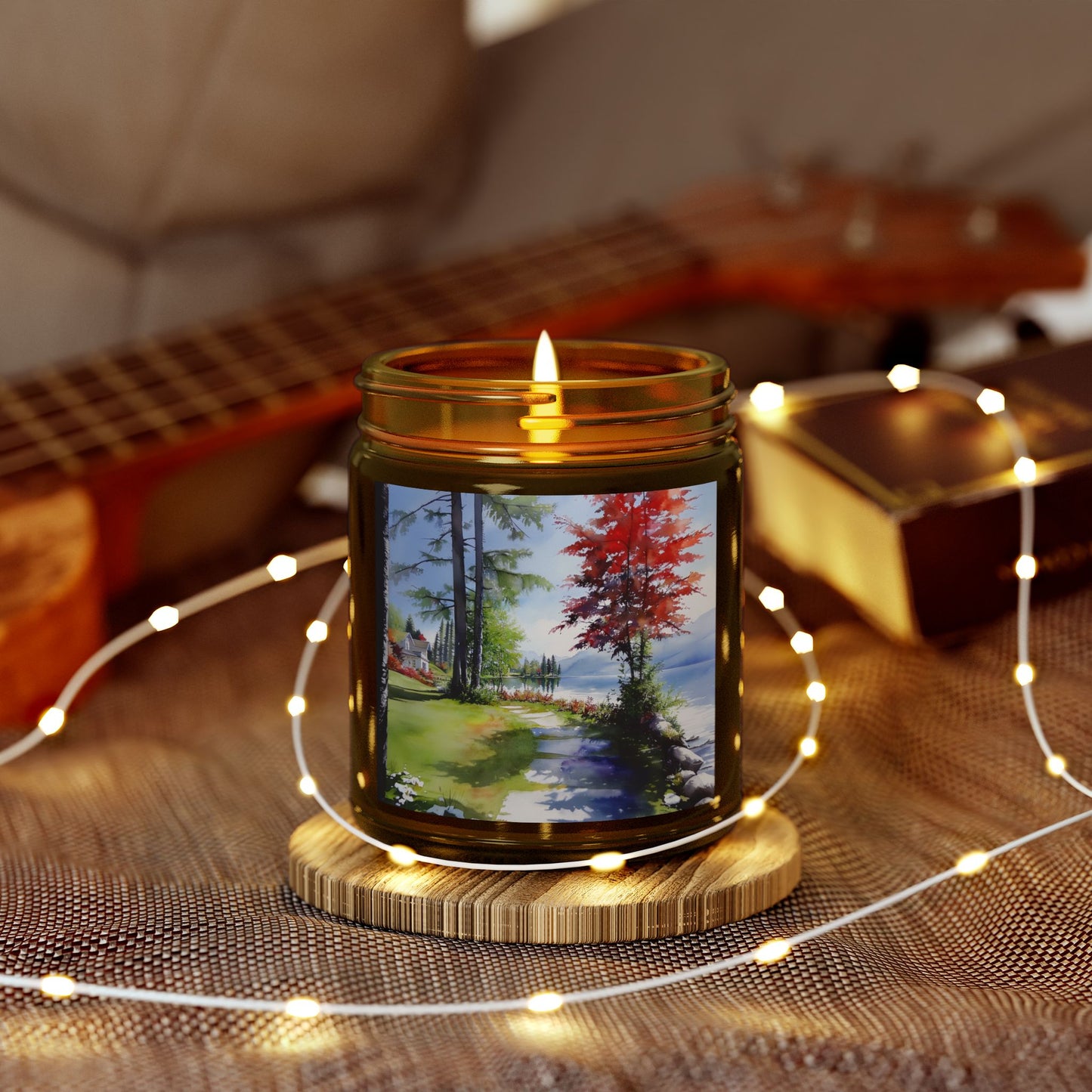 Hand-Poured Scented Candle: Serene Lakeside Escape