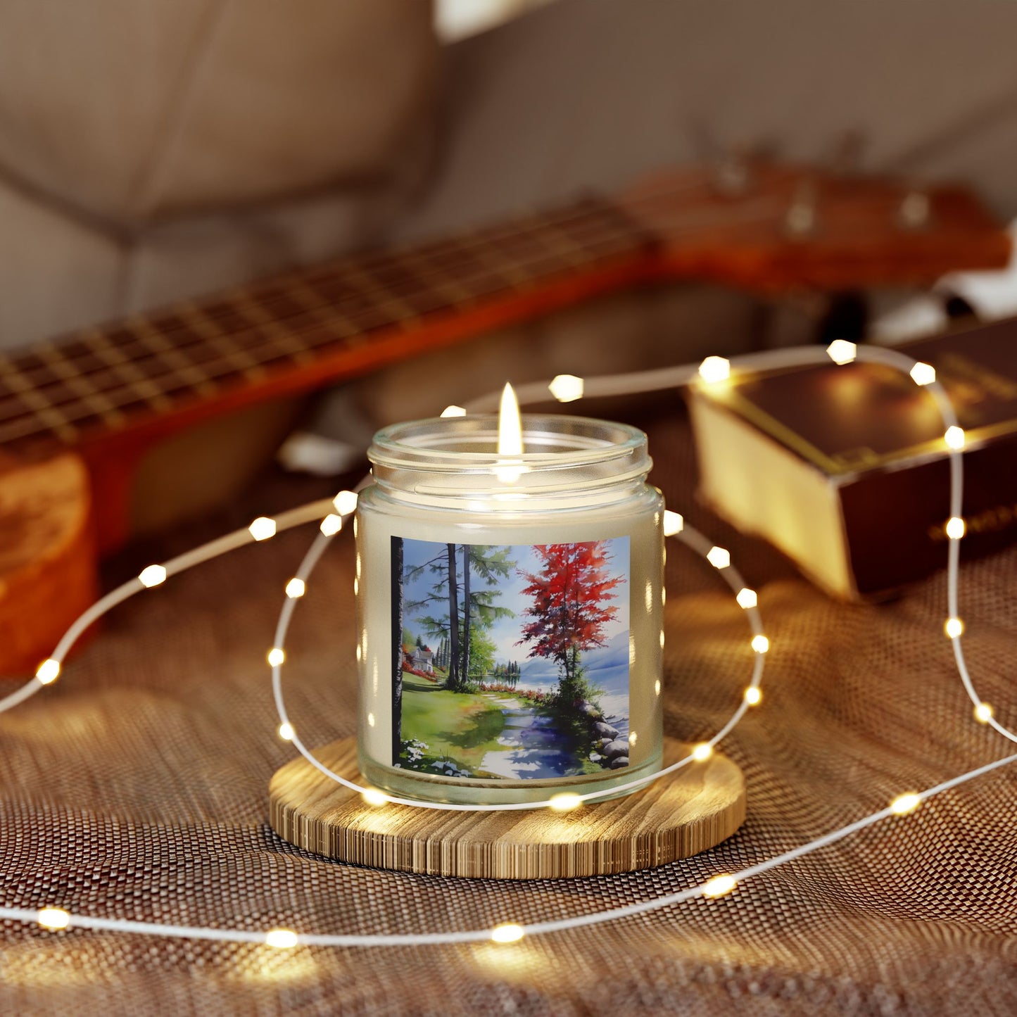 Hand-Poured Scented Candle: Serene Lakeside Escape