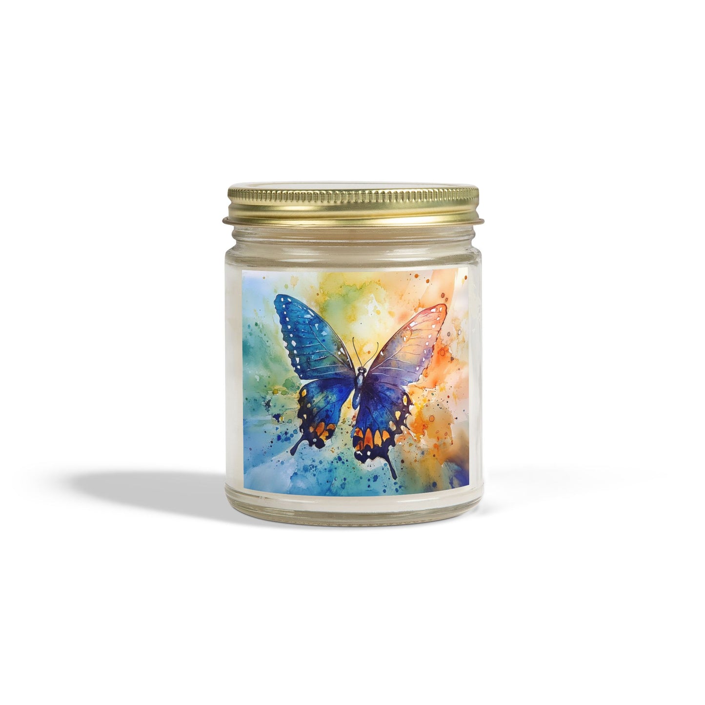 Elegant Watercolor Butterfly Candle – A Touch of Nature's Grace