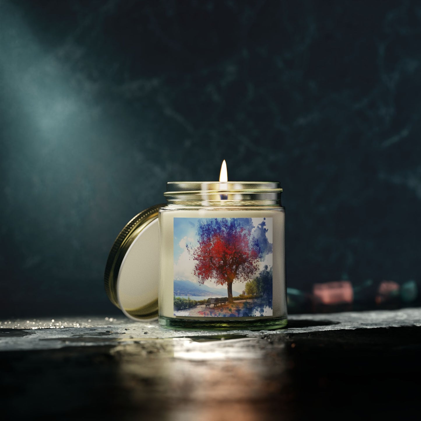 Hand-Poured Scented Candle: Tranquil Autumn Lakeside