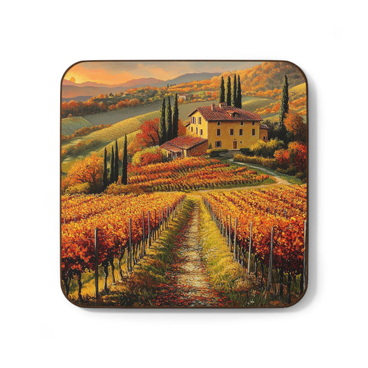 Tuscan Vineyard Autumn Coaster – Elegance from the Italian Countryside