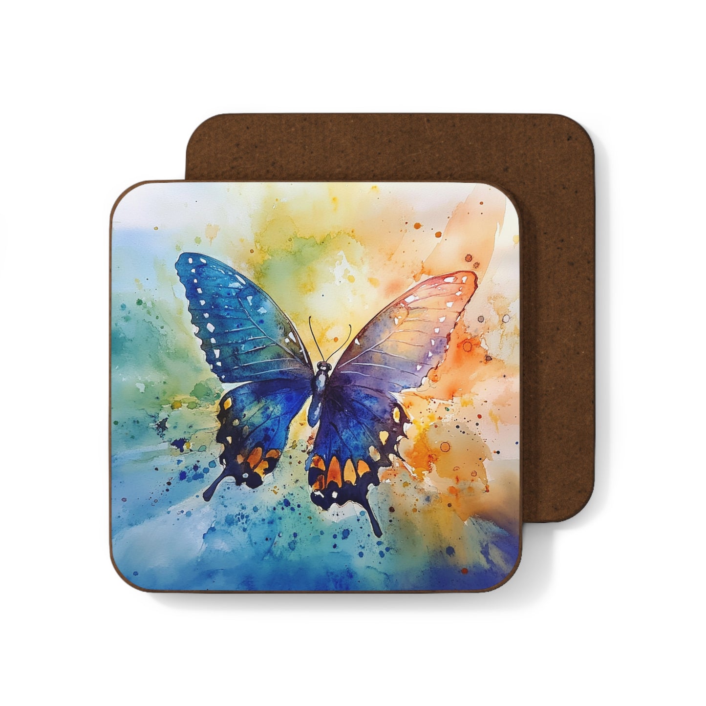 Elegant Watercolor Butterfly Coaster: A Touch of Nature's Grace