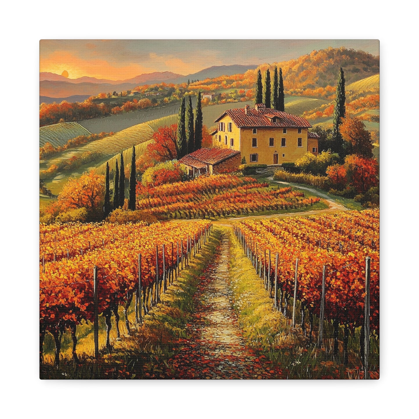 Golden Tuscan Sunset Canvas: A Tribute to Italy’s Beauty