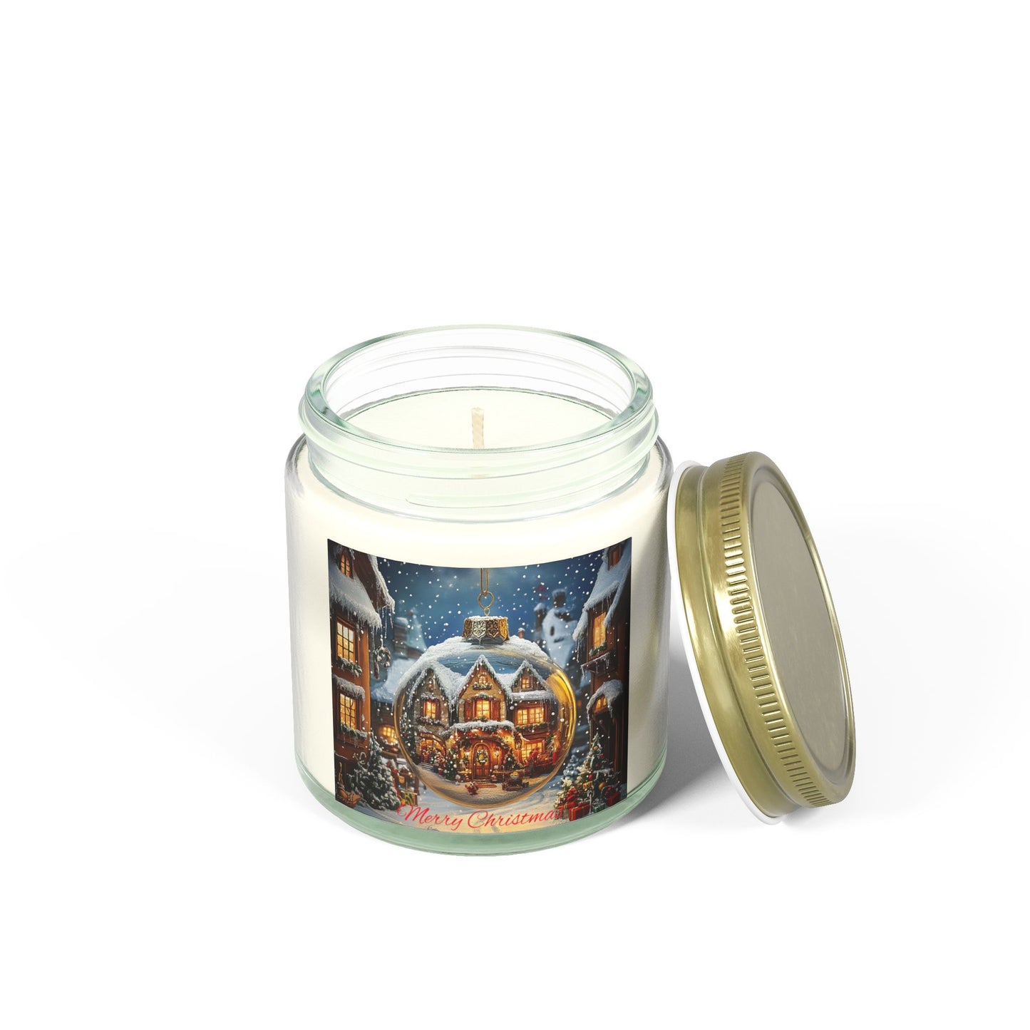 Scented Candle with Enchanting Holiday Scene: Capture the Spirit of Christmas