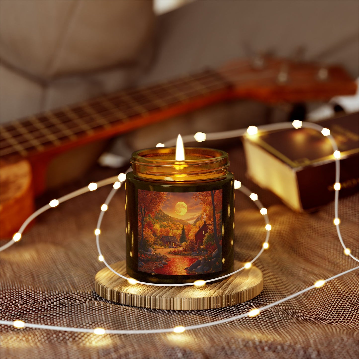 Moonlit Lakeside Autumn Candle – A Tranquil Fall Escape