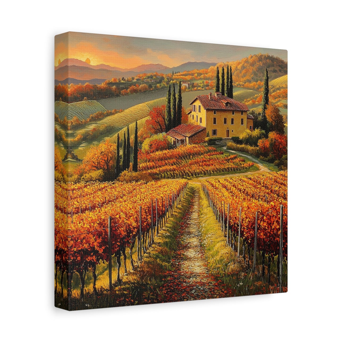 Golden Tuscan Sunset Canvas: A Tribute to Italy’s Beauty