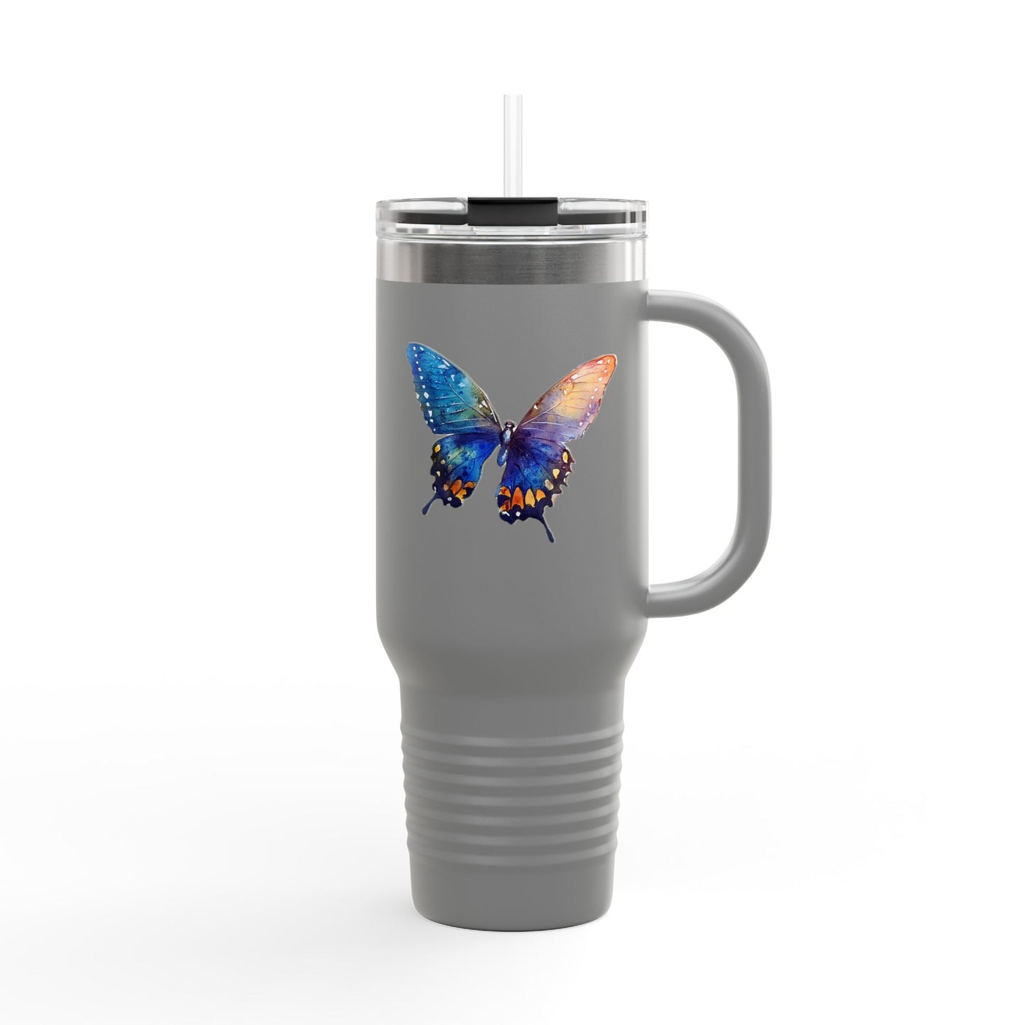 40oz Travel Mug - Watercolor Butterflies