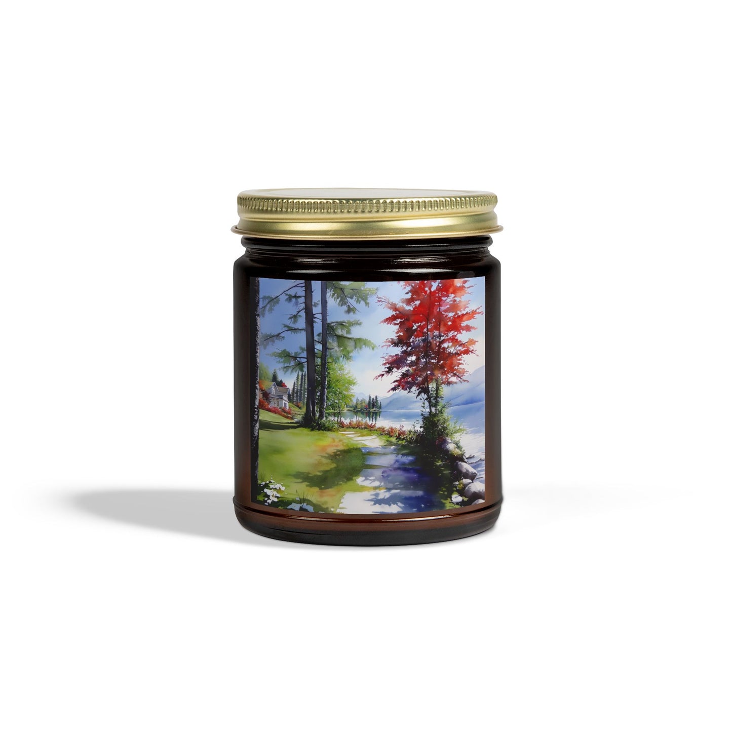 Hand-Poured Scented Candle: Serene Lakeside Escape