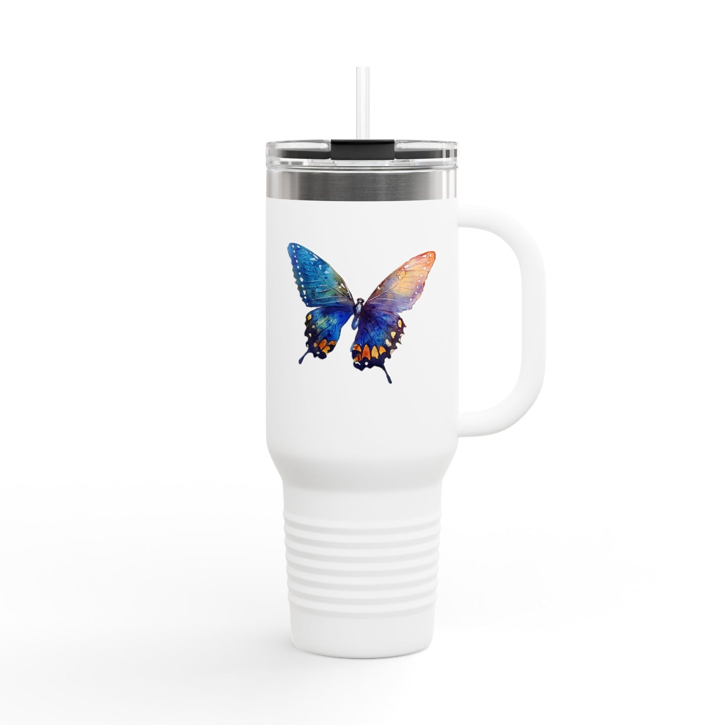 40oz Travel Mug - Watercolor Butterflies