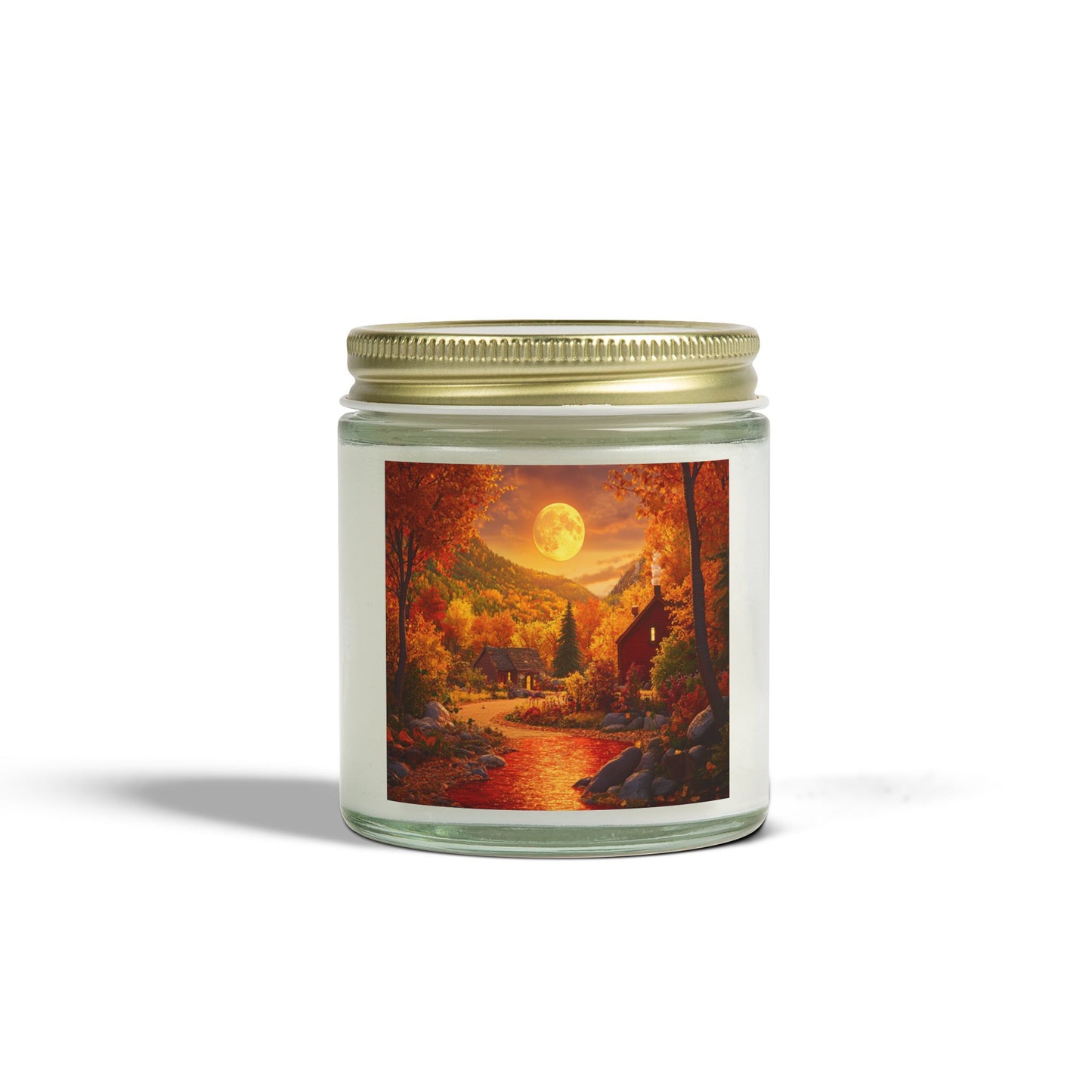 Moonlit Lakeside Autumn Candle – A Tranquil Fall Escape