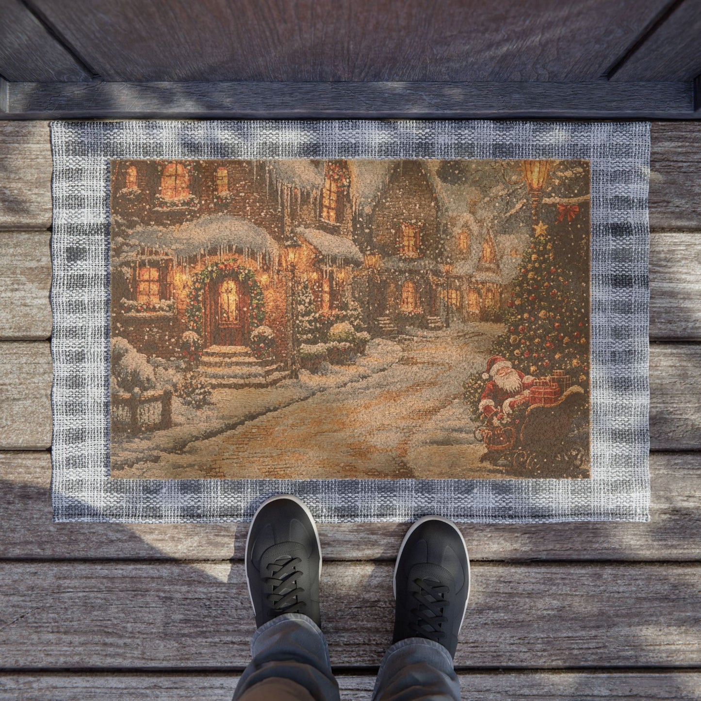 Christmas scene with Santa - Doormat