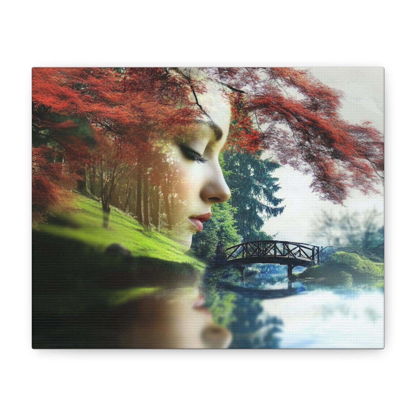 Dreamscape Serenity: Double-Exposure Canvas