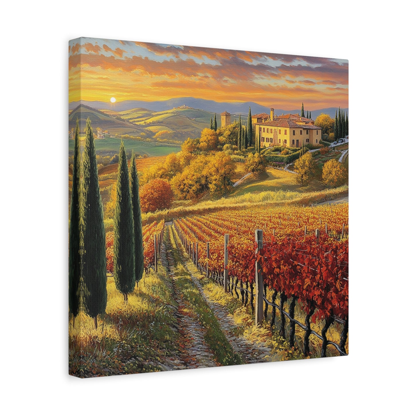 Tuscan Vineyard Serenity Canvas: Embrace the Warmth of Italy