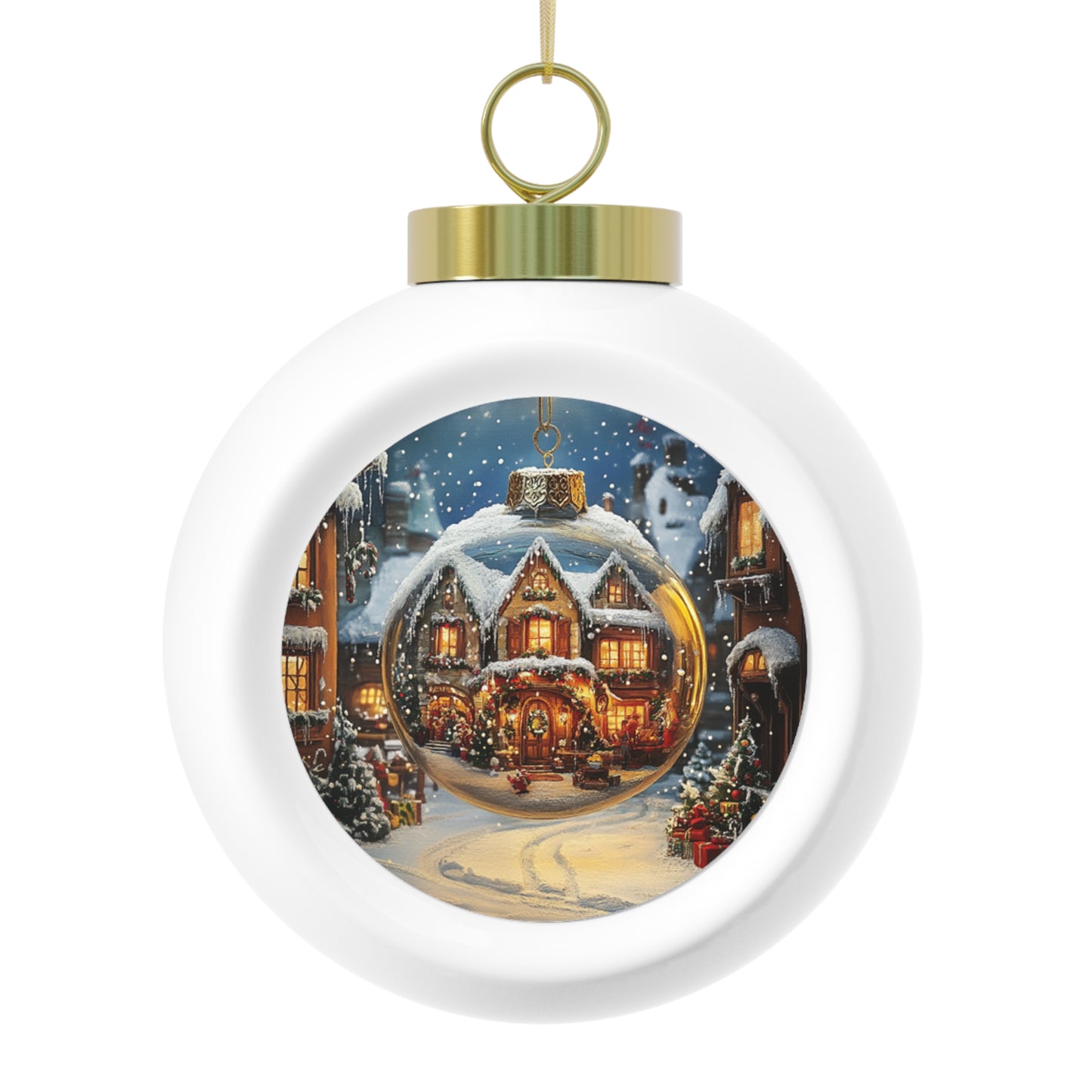 Fairytale Reflection in a Christmas Ball Ornament