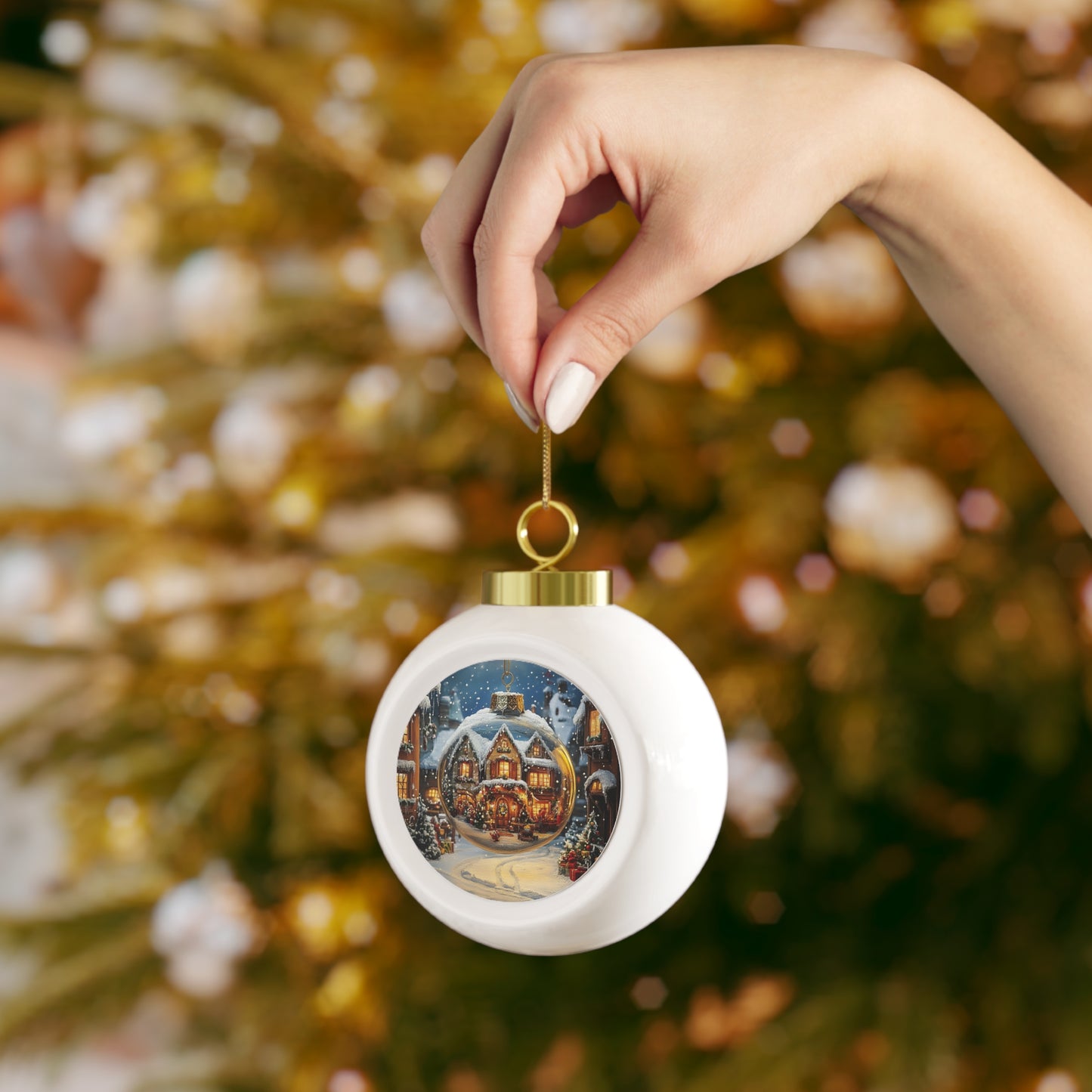 Fairytale Reflection in a Christmas Ball Ornament