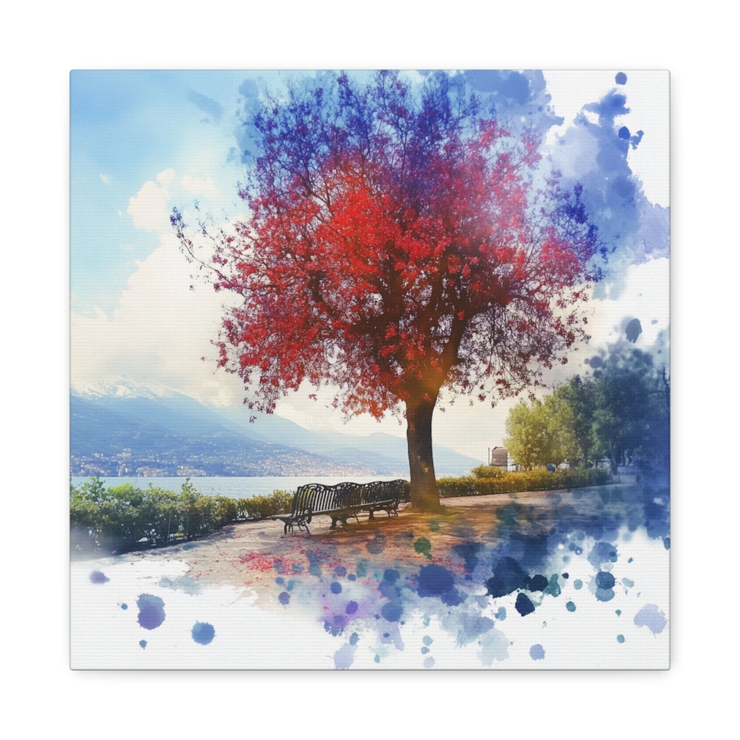 Autumn Serenity Lakeside Canvas