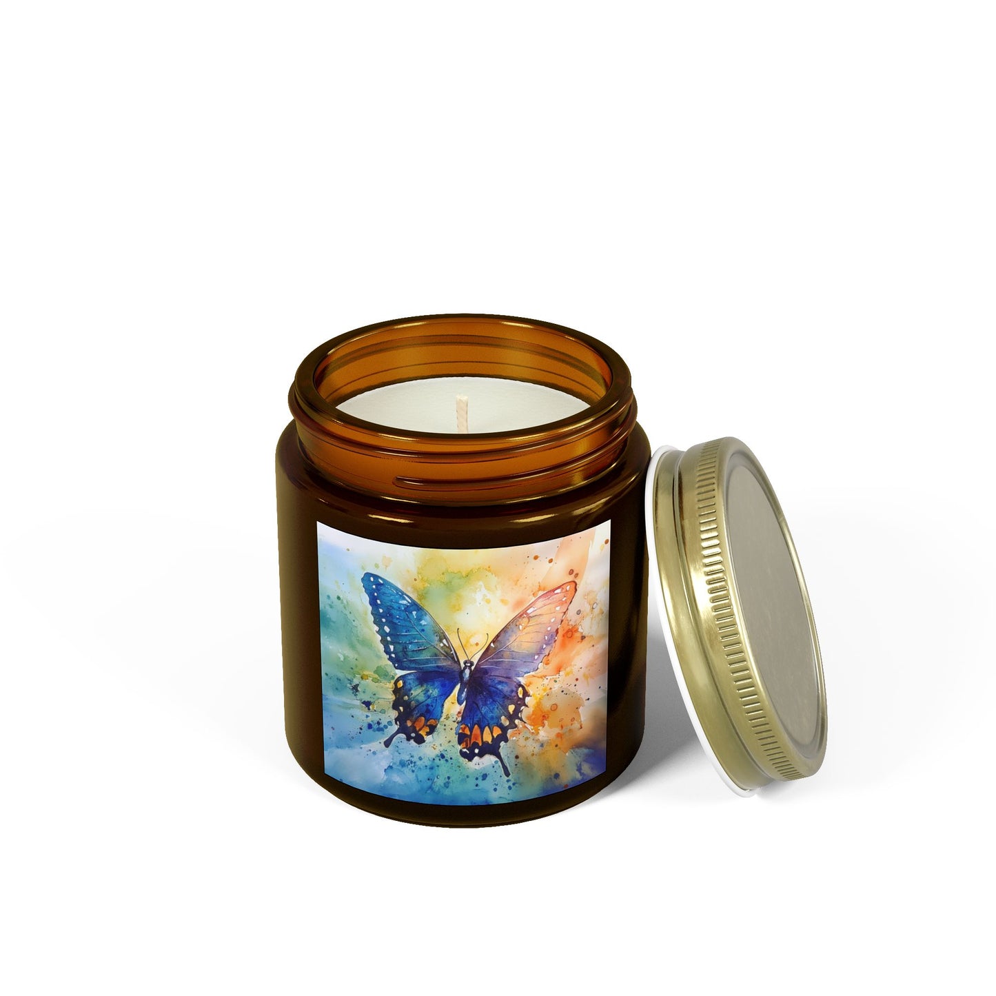 Elegant Watercolor Butterfly Candle – A Touch of Nature's Grace