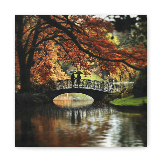 Fall Bridge Canvas: Timeless Italian Romance