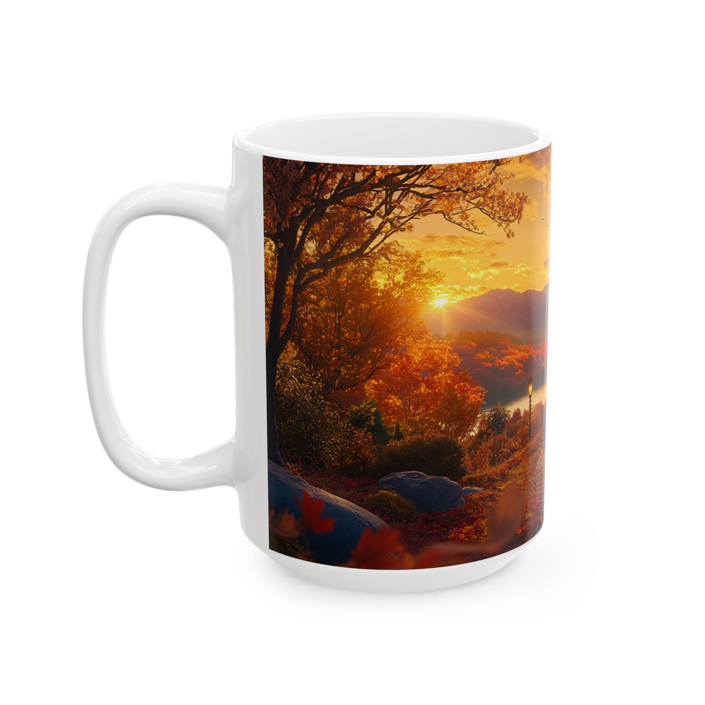 Autumn Pathway Ceramic Mug – A Cozy Fall Moment