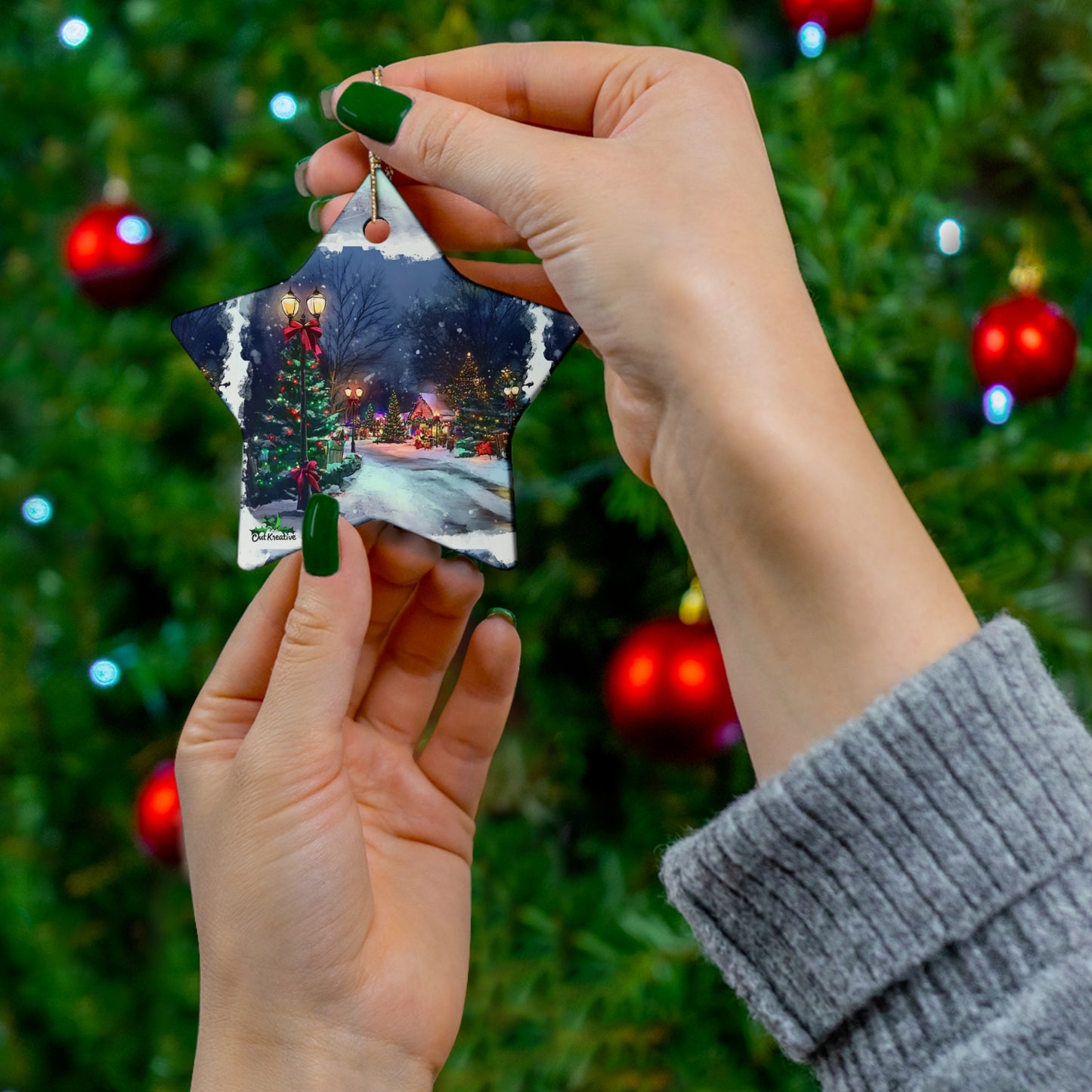 4 shapes - Christmas Ceramic Ornament