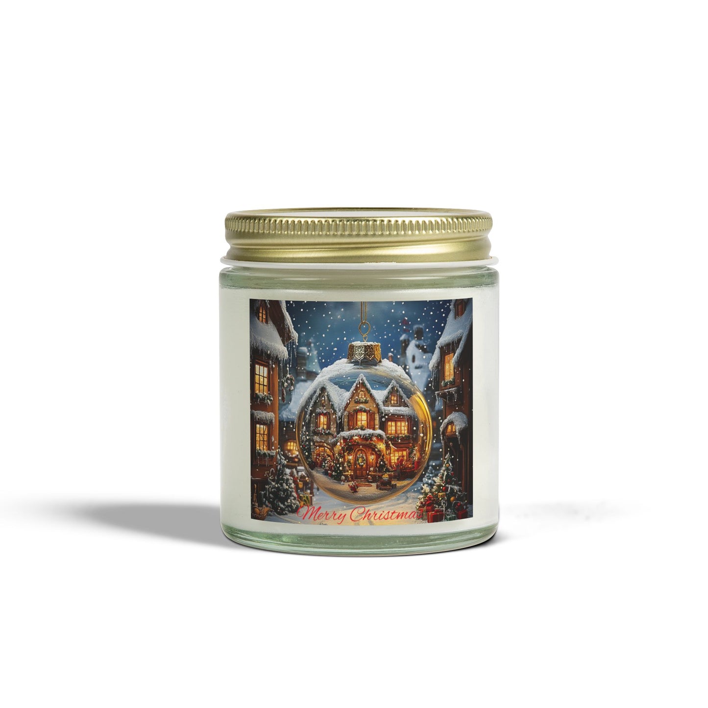 Scented Candle with Enchanting Holiday Scene: Capture the Spirit of Christmas