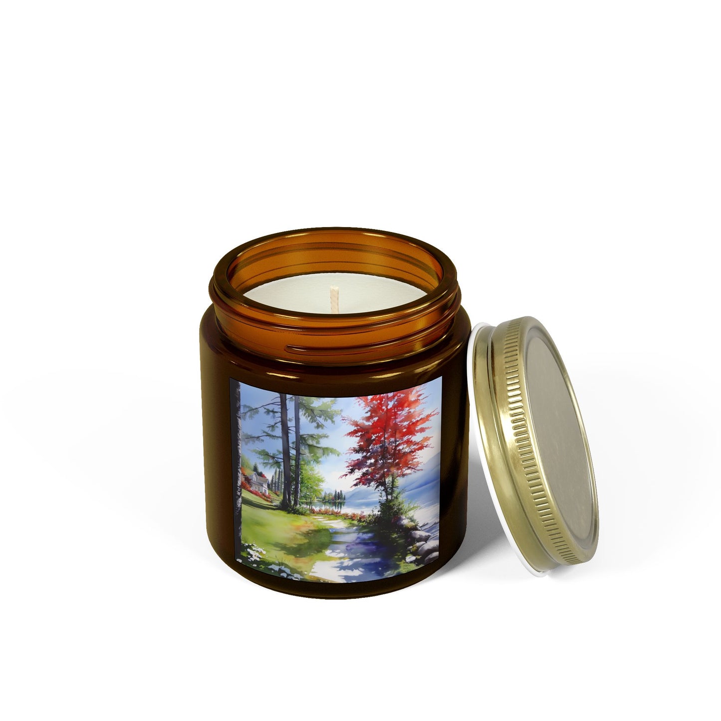 Hand-Poured Scented Candle: Serene Lakeside Escape