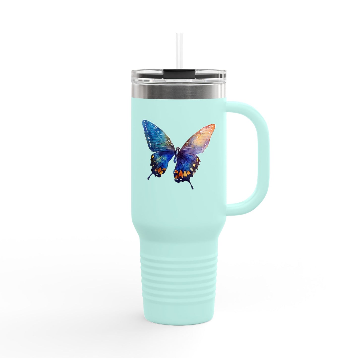 40oz Travel Mug - Watercolor Butterflies