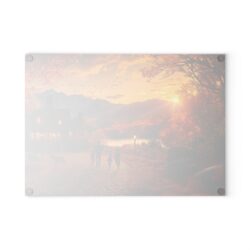 Autumn Evening Stroll: Glass Cutting Board - Image 2