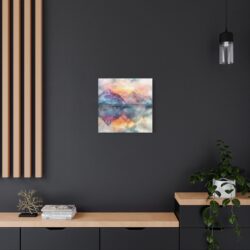 Majestic Peaks: Watercolor Mountain Canvas - Image 13