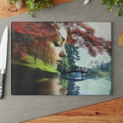 Serenity in Nature Glass Cutting Board: Art Meets Functionality - Image 8