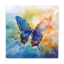Vibrant Butterfly - Watercolor Matte Canvas Wall Art  Stretched 1.25" Frame - Image 4