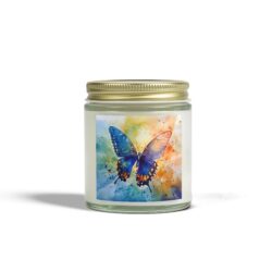 Elegant Watercolor Butterfly Candle – A Touch of Nature's Grace - Image 3