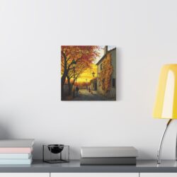 Autumn Street Matte Canvas: Golden Path - Image 7