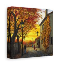 Autumn Street Matte Canvas: Golden Path - Image 2