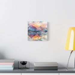 Majestic Peaks: Watercolor Mountain Canvas - Image 5