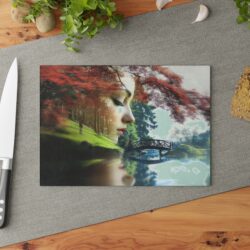 Serenity in Nature Glass Cutting Board: Art Meets Functionality - Image 4