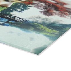Serenity in Nature Glass Cutting Board: Art Meets Functionality - Image 3