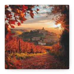 Enchanting Piedmont Sunset Canvas – A Touch of Italian Elegance