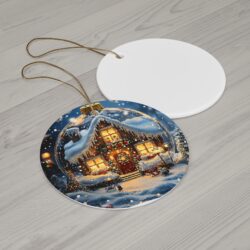 Round or Heart Shaped Ceramic Christmas Ornament - Image 2