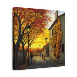 Autumn Street Matte Canvas: Golden Path - Image 6