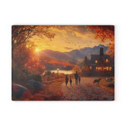 Autumn Evening Stroll: Glass Cutting Board - Image 5