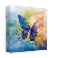 Vibrant Butterfly - Watercolor Matte Canvas Wall Art  Stretched 1.25" Frame - Image 2